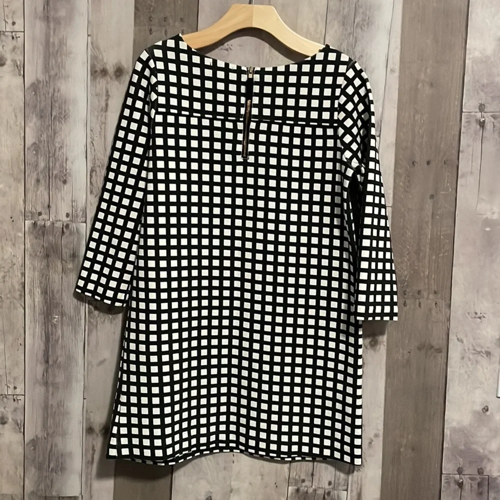 Crewcuts Jules Dress in ivory & black Windowpane print size 12